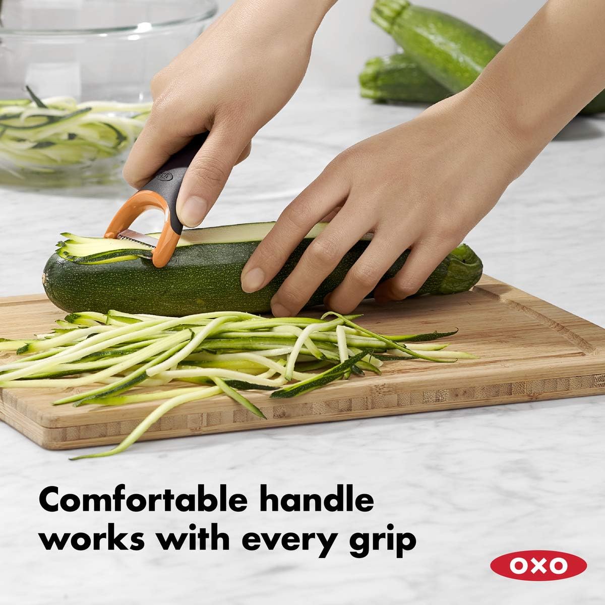 OXO Stainless Steel Good Grips Prep Julienne Y-Peeler, Black, 4.2"W x 8"H