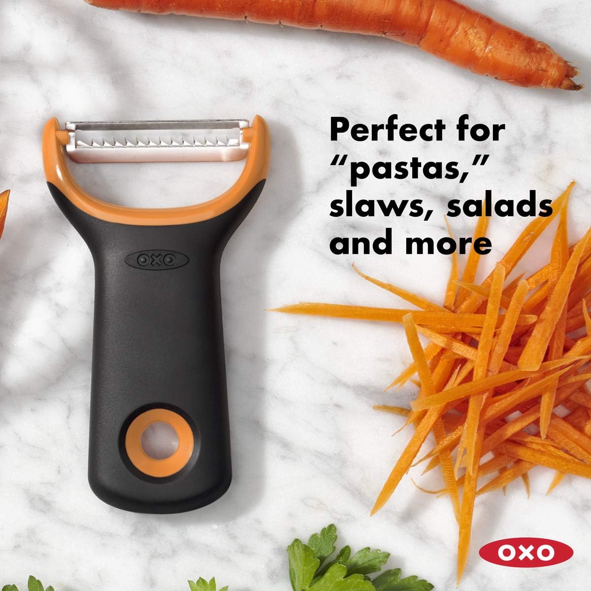 OXO Stainless Steel Good Grips Prep Julienne Y-Peeler, Black, 4.2"W x 8"H