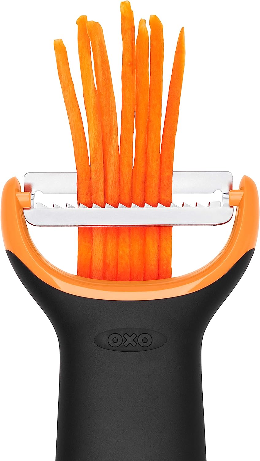 OXO Stainless Steel Good Grips Prep Julienne Y-Peeler, Black, 4.2"W x 8"H
