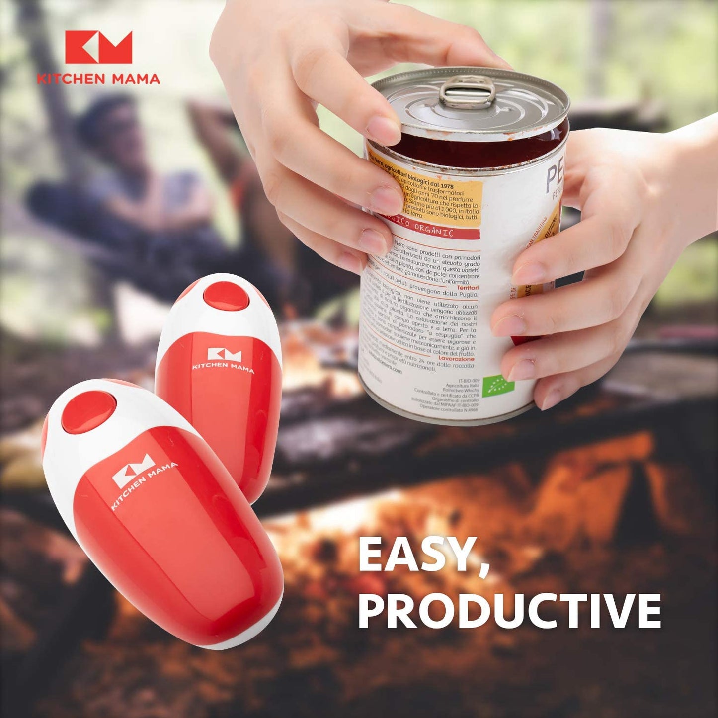 Kitchen Mama Auto Electric Can Opener: Open Your Cans with A Simple Push of Button - Automatic, Hands Free, Smooth Edge, Food-Safe, Battery Operated, YES YOU CAN