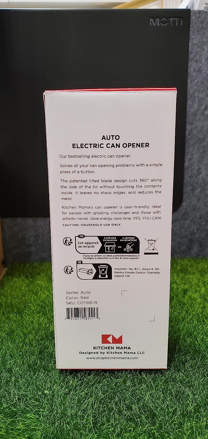 Kitchen Mama Auto Electric Can Opener: Open Your Cans with A Simple Push of Button - Automatic, Hands Free, Smooth Edge, Food-Safe, Battery Operated, YES YOU CAN